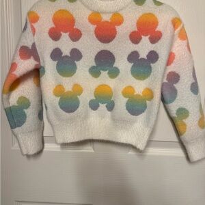 Disney White Sweater with Colorful Minnie Mouse Design pullover